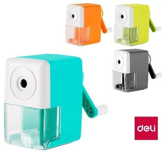 Temperówka szkolna ręczna na korbkę mix DELI - tantis.pl