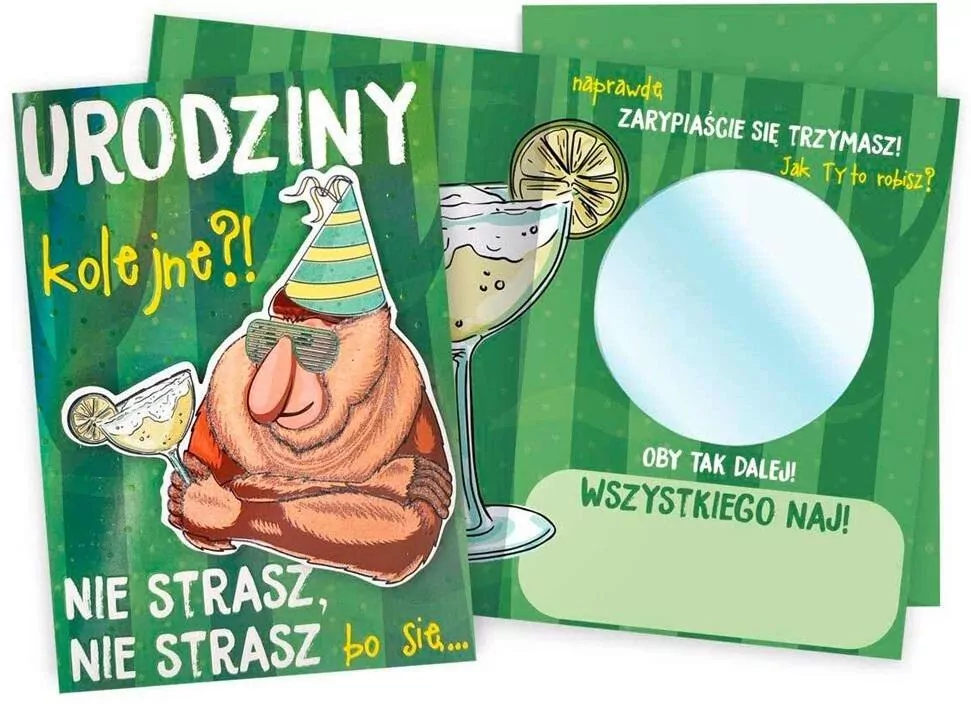 Karnet B6 Urodziny. Męskie lusterko - tantis.pl