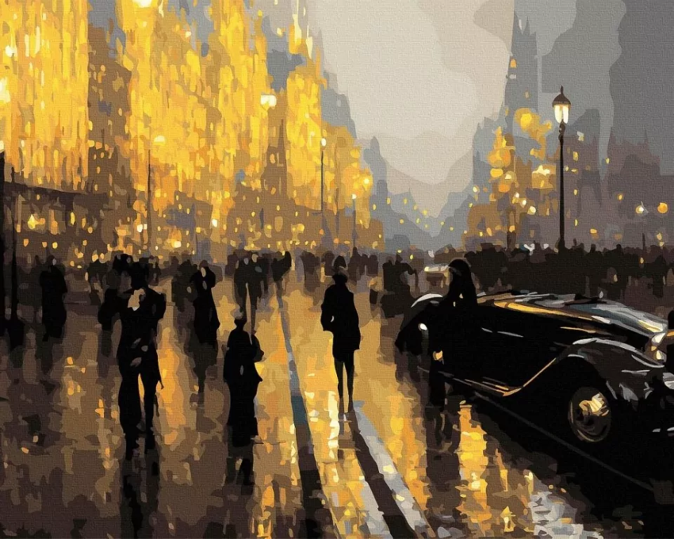 Malowanie po numerach + złota farba - Miasto... - tantis.pl