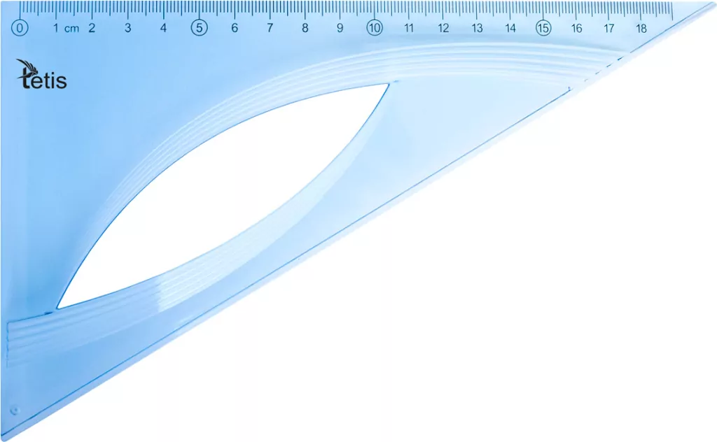 Ekierka prostokątna niebieska 19cm - tantis.pl