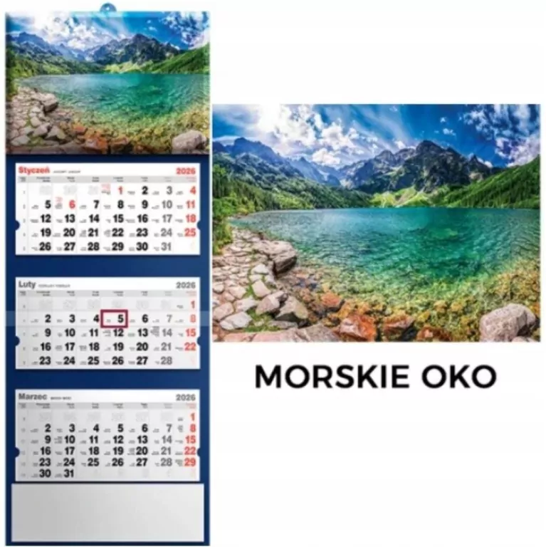 Kalendarz 2026 trójdzielny Morskie Oko - tantis.pl