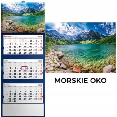 Kalendarz 2026 trójdzielny Morskie Oko