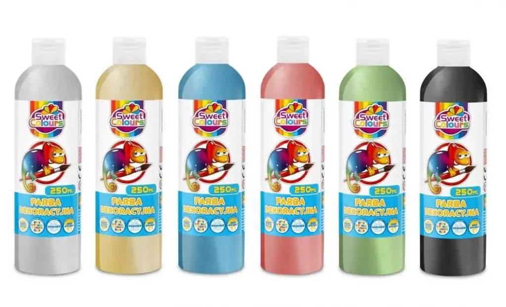 Farby plakatowe metaliczne 250ml (6szt) - tantis.pl