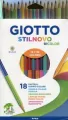 Giotto. Kredki dwustronne, 18 kolorów - tantis.pl