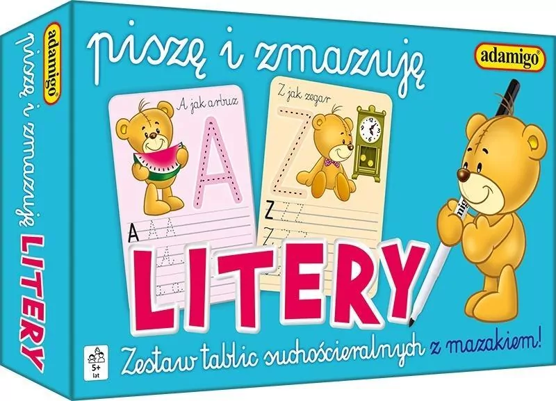 Litery. Piszę i zmazuję. Zestaw tablic suchościeralnych - tantis.pl