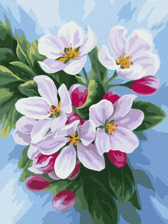 Malowanie po numerach - Kwitnięcie jabłoni 30x40cm - tantis.pl