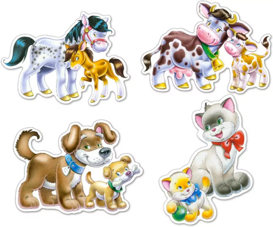 Puzzle x 4. Zwierzęta i ich dzieci - tantis.pl