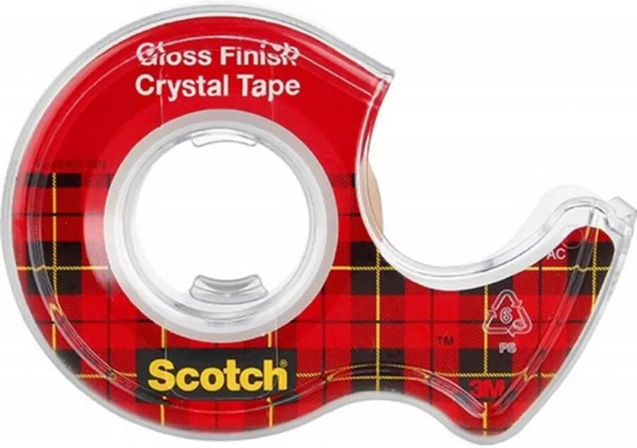 Taśma biurowa 19mm. Clear dyspenser. Scotch Crystal - tantis.pl