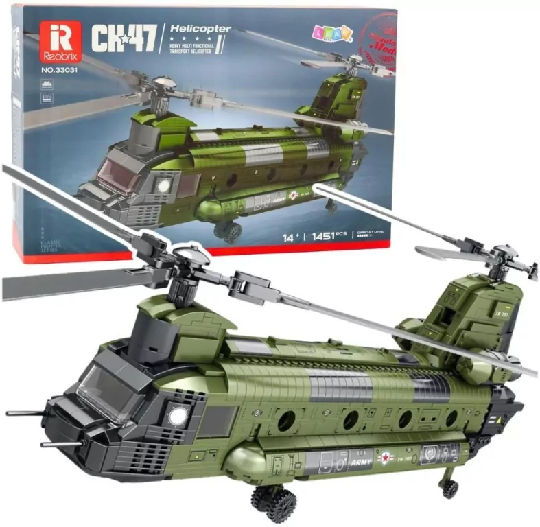 Klocki konstrukcyjne Helikopter wojskowy Chinook - tantis.pl