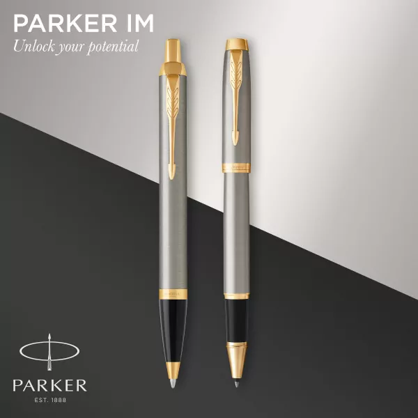 Zestaw im brushed metal gt pióro + długopis parker - tantis.pl
