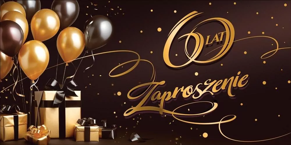 Zaproszenie na 60 Urodziny Z187 (5szt) - tantis.pl