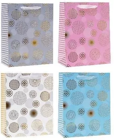Torebka ozdobna 26x32x10cm hot-stamp mix ROZETTE - tantis.pl