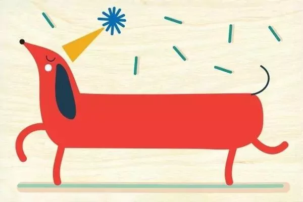 Karnet - Urodzinowy jamnik - tantis.pl