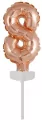Balon foliowy mini cyfra 8 różowe złoto 6,5x12cm - tantis.pl