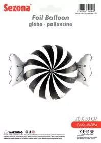 Balon Cukierek czarno-biały 70x50cm - tantis.pl