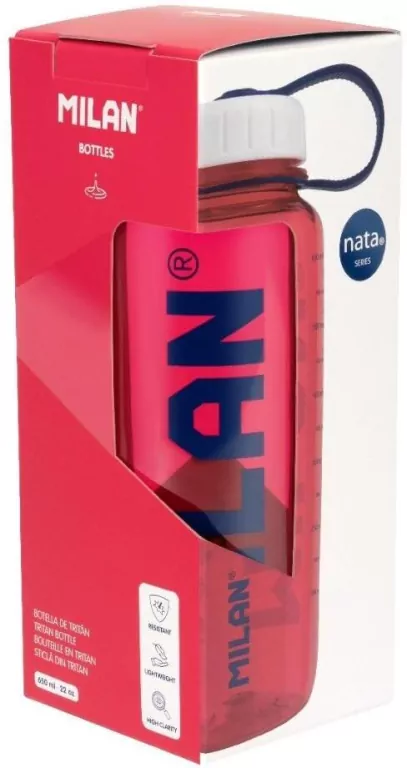 Butelka z tritanu 650ml Nata 624 różowa MILAN - tantis.pl
