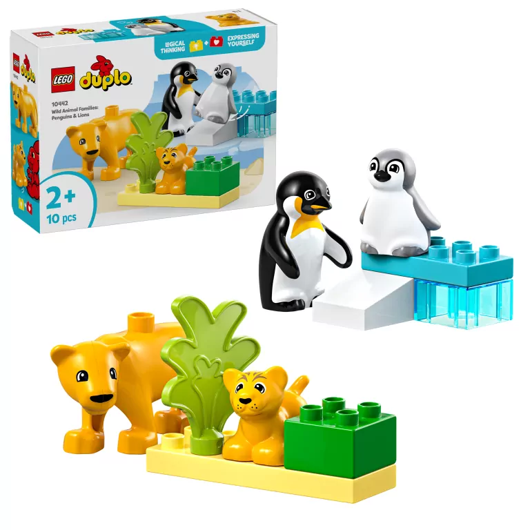 LEGO® Duplo. Rodziny dzikich zwierząt: pingwiny i lwy. 10442 - tantis.pl