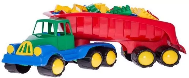 Samochód z naczepą i klockami MIX - tantis.pl
