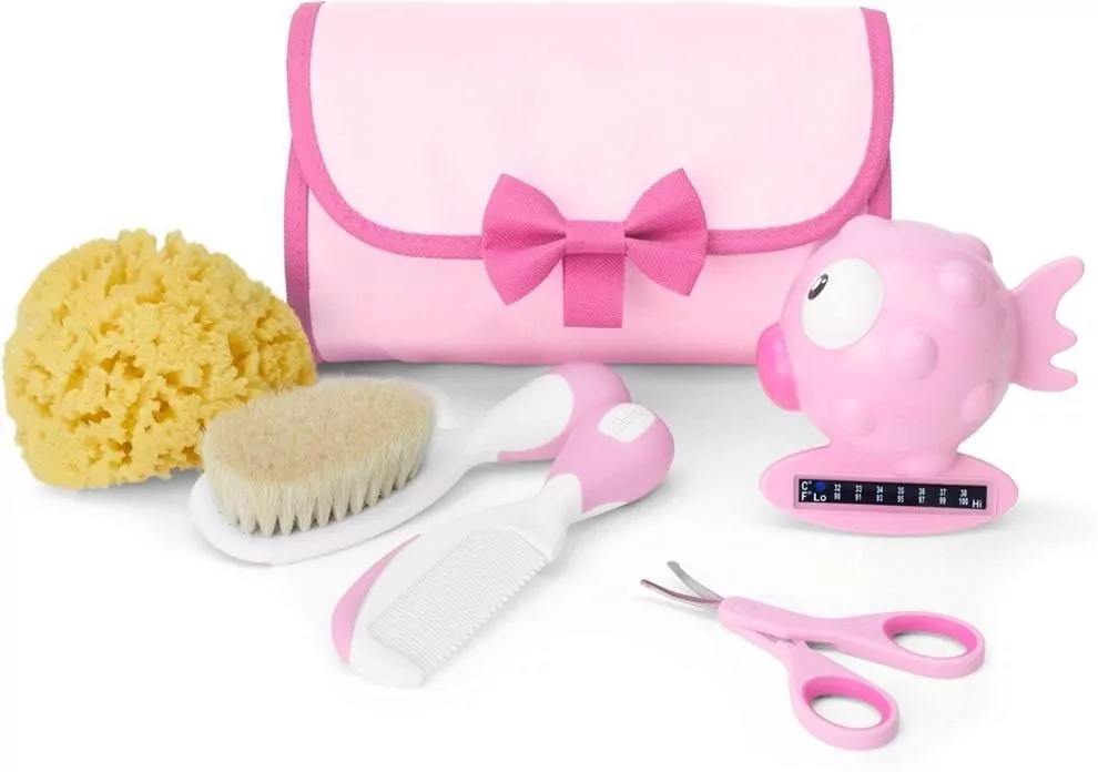 Zestaw akcesoriów do higieny i kąpieli różowy 0m+ - tantis.pl