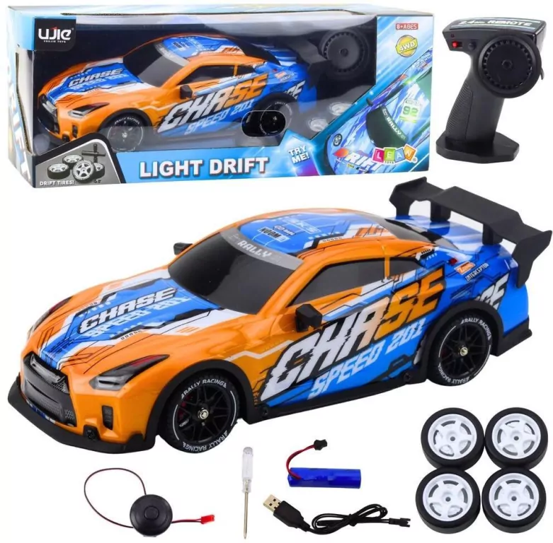 Auto sportowe R/C podświetlana karoseria pomarańcz - tantis.pl