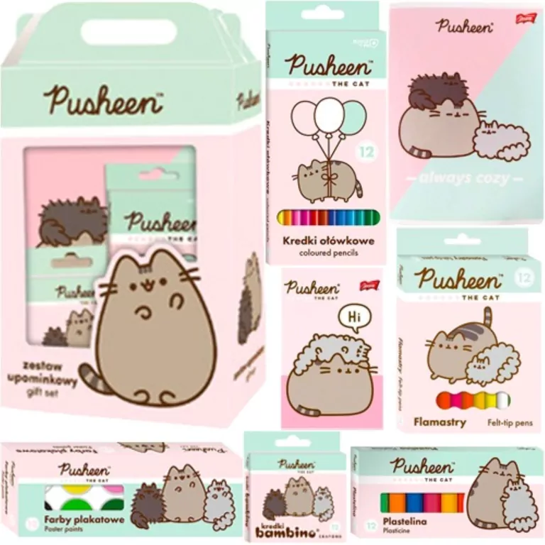 Pusheen. Zestaw 7 elementów. Wyprawka szkolna - tantis.pl