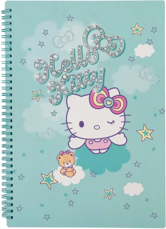 Kołobrulion A4 100k.kratka metalowa spirala Hello Kitty pink wzór 1 - tantis.pl