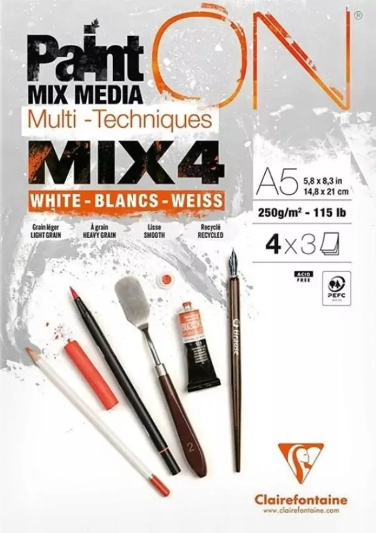 Blok A5 białych papierów mix4 250g 12ark - tantis.pl