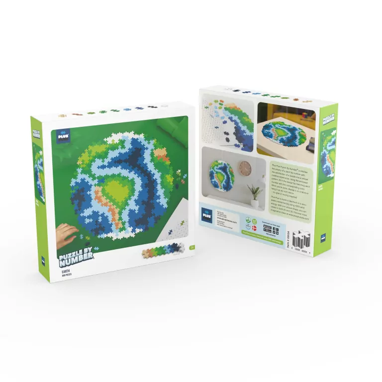 Puzzle po numerach- Ziemia. Klocki Plus-Plus - tantis.pl