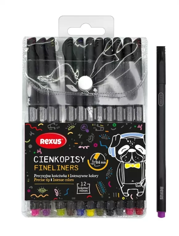 Cienkopisy 0,4mm 12 kolorów - tantis.pl