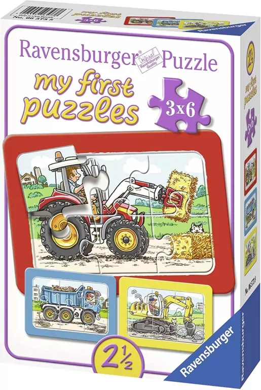 Ravensburger. Puzzle 3x6 elementów. Pojazdy - tantis.pl