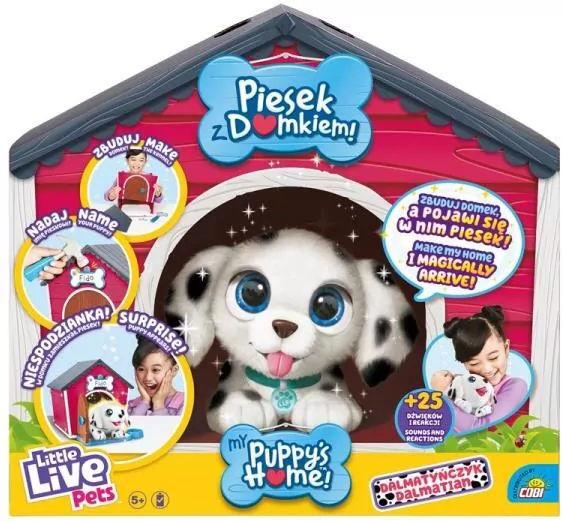 Piesek z domkiem Dalmatyńczyk. Little Live Pets - tantis.pl