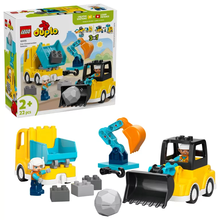 LEGO® Duplo.  Maszyny budowlane 3w1 10475 - tantis.pl