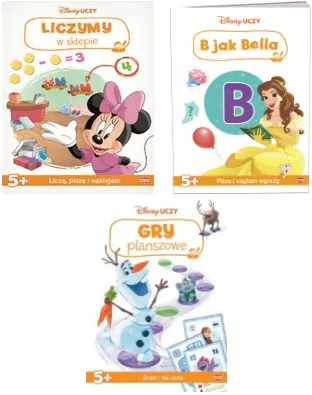 Zestaw Disney Uczy dla dziewczynki - Książki edukacyjne dla 5-latki - tantis.pl