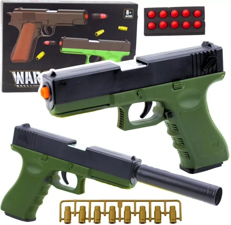 Pistolet na naboje piankowe zielony - tantis.pl