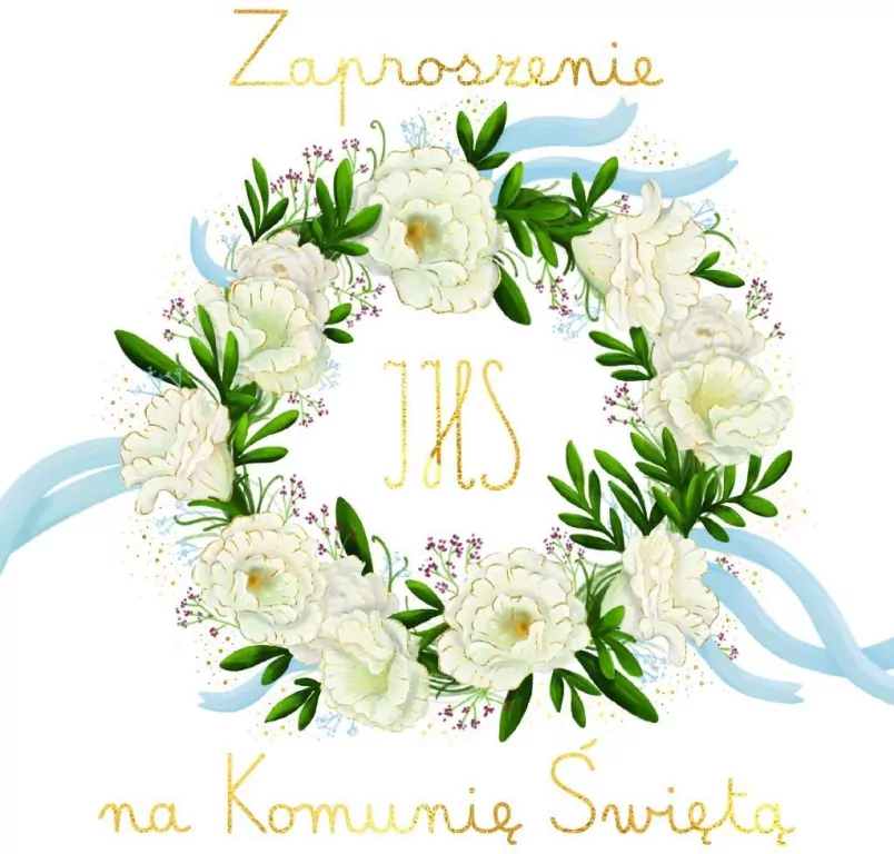 Zaproszenie - Komunia wianuszek - tantis.pl