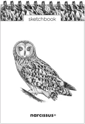 Szkicownik A5/60K na spirali. Sowa