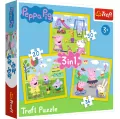 Trefl. Puzzle 3w1. Świnka Peppa. Wesoły dzień - tantis.pl