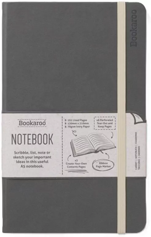 Bookaroo Notatnik Journal A5. Szary - tantis.pl