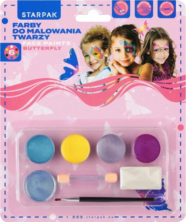 Farby do malowania twarzy Motyl 6 kolorów - tantis.pl