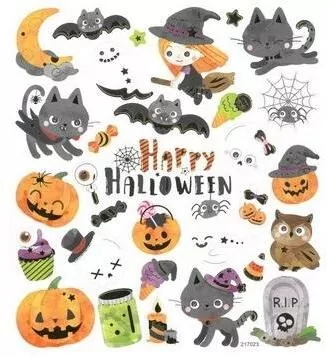 Naklejki papierowe - Halloween 32szt - tantis.pl