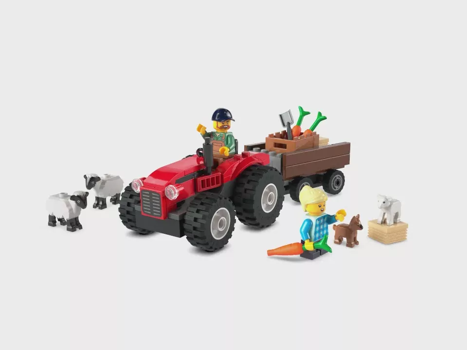 LEGO® Czerwony traktor z przyczepą i owcą 60461 - tantis.pl