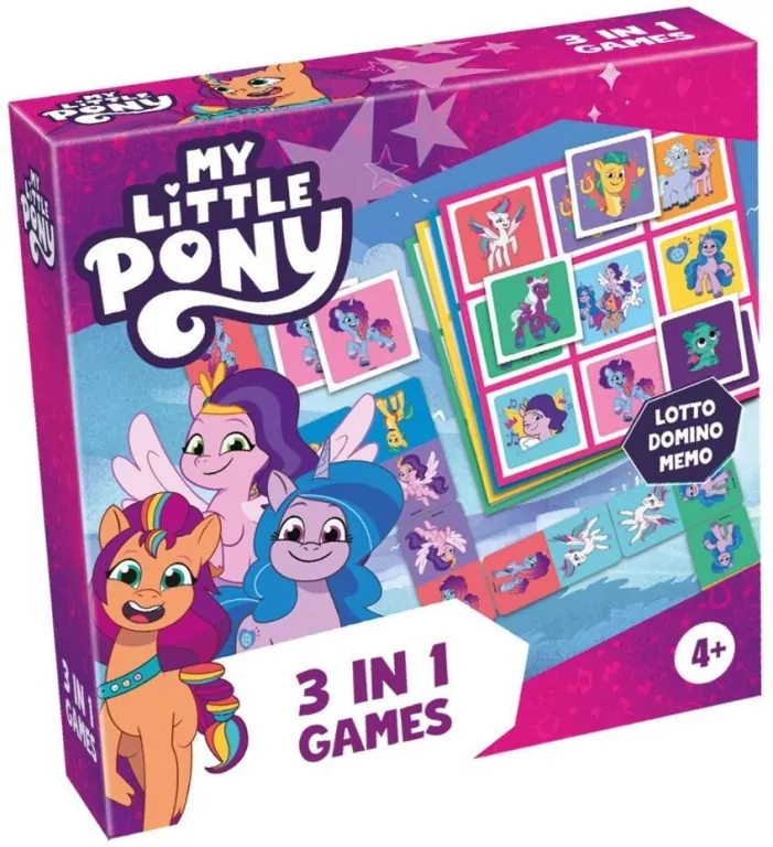 My Little Pony 3w1 Lotto, Domino, Memo - tantis.pl