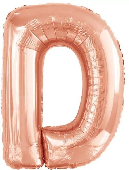 Balon foliowy litera D różowe złoto 62x86cm - tantis.pl