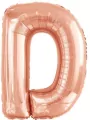 Balon foliowy litera D różowe złoto 62x86cm - tantis.pl