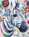 Malowanie po numerach. Zebra kolorowa 40x50cm - tantis.pl