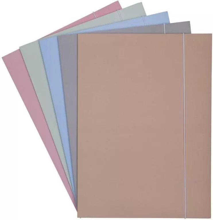 Teczka z gumką soft touch pastelowa MIX - tantis.pl