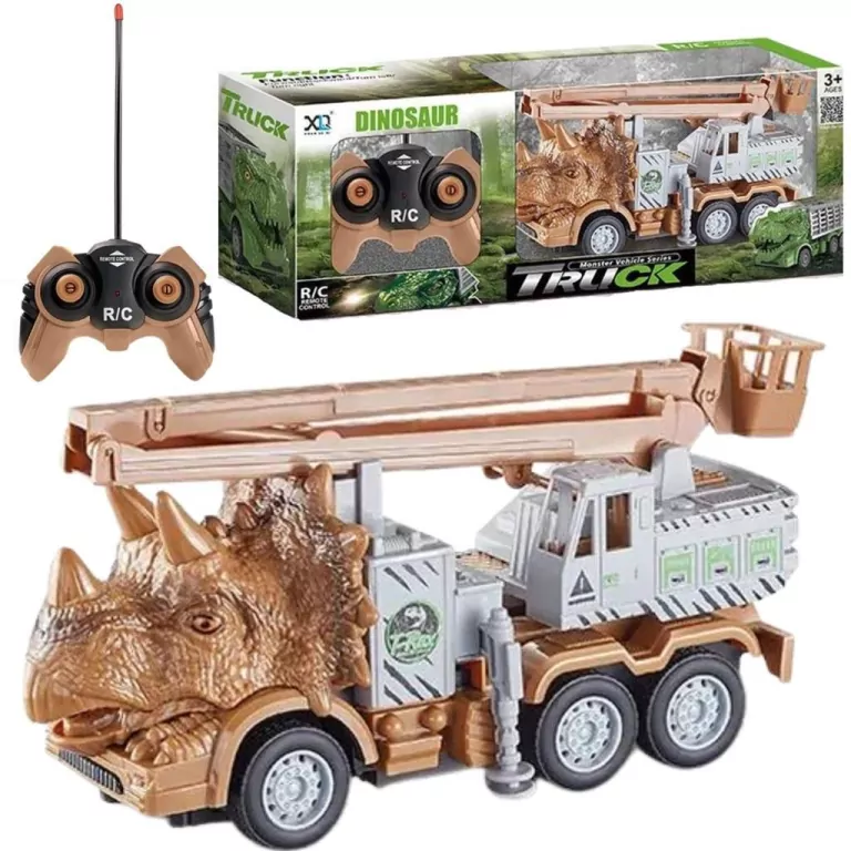 Ciężarówka R/C dinozaur z dźwigiem i koszem - tantis.pl