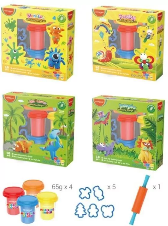 Ciastolina z akcesoriami, 5 foremek, MIX - tantis.pl