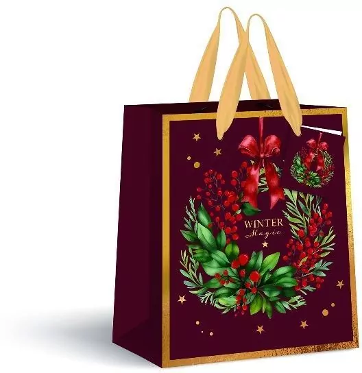 Torebka prezentowa 26,5x33x13cm Burgundy - tantis.pl