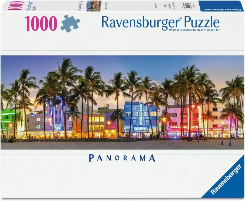 Puzzle 1000 Night Glow on Ocean Drive Panorama - tantis.pl